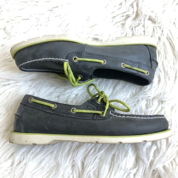 Sperry Top-Side Leather Neon Lace Boat Shoe - Picture 3 of 9